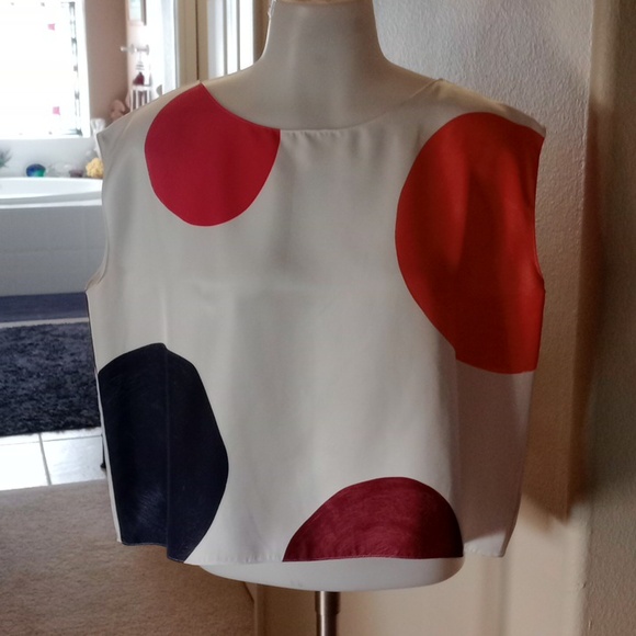 Theory silk blouse with circular print size small - Picture 1 of 5